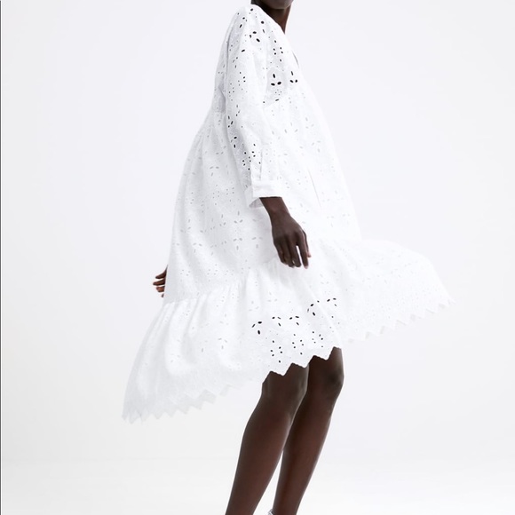 OPENWORK EMBROIDERED MIDI DRESS - Picture 8 of 8